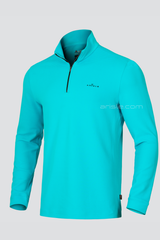 ARISLE Cyan Blue Quarter Zip Pull Over