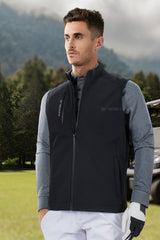 ARISLE Futuristic Sharkskin Titan Black Golf Gilet