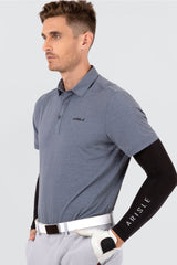 ARISLE A-CLASS Glacier Grey Mini Stripe Golf Polo