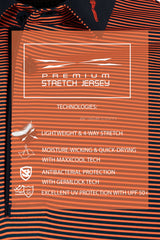 ARISLE Coral Navy Mini Stripe Golf Polo