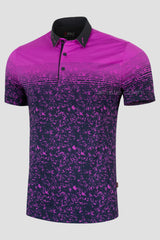 ARISLE Pro-Golfer Magenta Camo Graphic Golf Polo