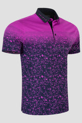 ARISLE Pro-Golfer Magenta Camo Graphic Golf Polo