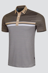 ARISLE Pro-Golfer Royal Gold Golf Polo