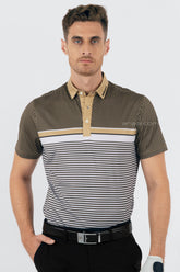 ARISLE Pro-Golfer Royal Gold Golf Polo