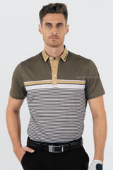 ARISLE Pro-Golfer Royal Gold Golf Polo