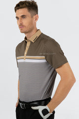 ARISLE Pro-Golfer Royal Gold Golf Polo