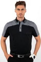 ARISLE Pro-Golfer Black Carbon Golf Polo