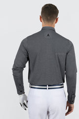 ARISLE LS A-CLASS Titan Gray Stripe Golf Polo