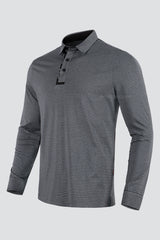 ARISLE LS A-CLASS Titan Gray Stripe Golf Polo