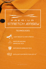 ARISLE Ribb Cuff Storm Orange Golf Polo