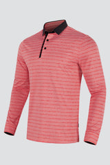 ARISLE Classy LS Coral Red Golf Polo
