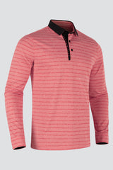 ARISLE Classy LS Coral Red Golf Polo