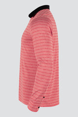ARISLE Classy LS Coral Red Golf Polo