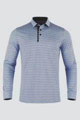 ARISLE Classy LS Ice Blue Golf Polo