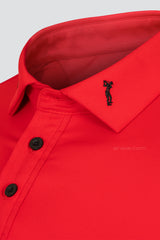 ARISLE LS So Red Golf Polo