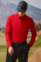 ARISLE LS So Red Golf Polo