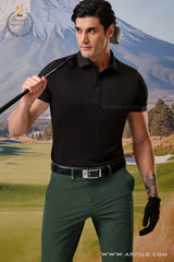 ARISLE Falcon Black Golf Polo