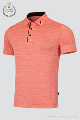 ARISLE Electric Orange Golf Polo