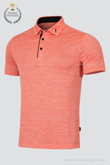 ARISLE Electric Orange Golf Polo