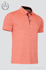 ARISLE Electric Orange Golf Polo