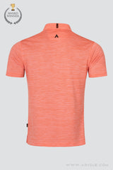 ARISLE Electric Orange Golf Polo