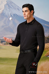 ARISLE LS Falcon Black Golf Polo