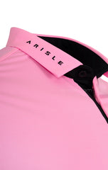 ARISLE Bright Pink Mini Stripe Polo Shirt