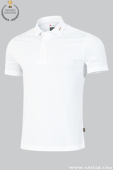 ARISLE Golf & Resort White Mini Stripe Polo