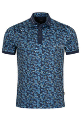 ARISLE Pro-Golfer Blue Camo Print Golf Polo