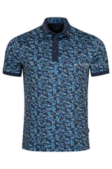 ARISLE Pro-Golfer Blue Camo Print Golf Polo