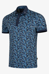 ARISLE Pro-Golfer Blue Camo Print Golf Polo