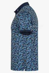 ARISLE Pro-Golfer Blue Camo Print Golf Polo