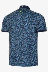 ARISLE Pro-Golfer Blue Camo Print Golf Polo