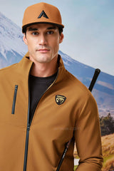 ARISLE DS Full-Zip Brown Cafe Golf Jacket