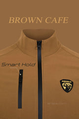 ARISLE DS Full-Zip Brown Cafe Golf Jacket