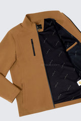 ARISLE DS Full-Zip Brown Cafe Golf Jacket