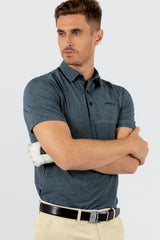 ARISLE A-CLASS Platinum Stripe Ash Blue Golf Polo
