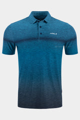ARISLE Bossman Gradient Blue Stripe Golf Polo