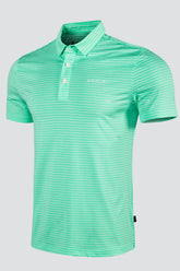 ARISLE Pixel Stripe Spearmint Golf Polo