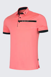 ARISLE Pro-Golfer Pastel Orange Stripe Golf Polo