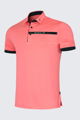 ARISLE Pro-Golfer Pastel Orange Stripe Golf Polo