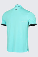 ARISLE Pro-Golfer Sky Blue Stripe Golf Polo
