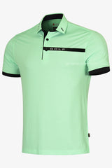ARISLE Pro-Golfer Pastel Green Stripe Golf Polo