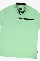 ARISLE Pro-Golfer Pastel Green Stripe Golf Polo