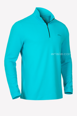 ARISLE Cyan Blue Quarter Zip Pull Over