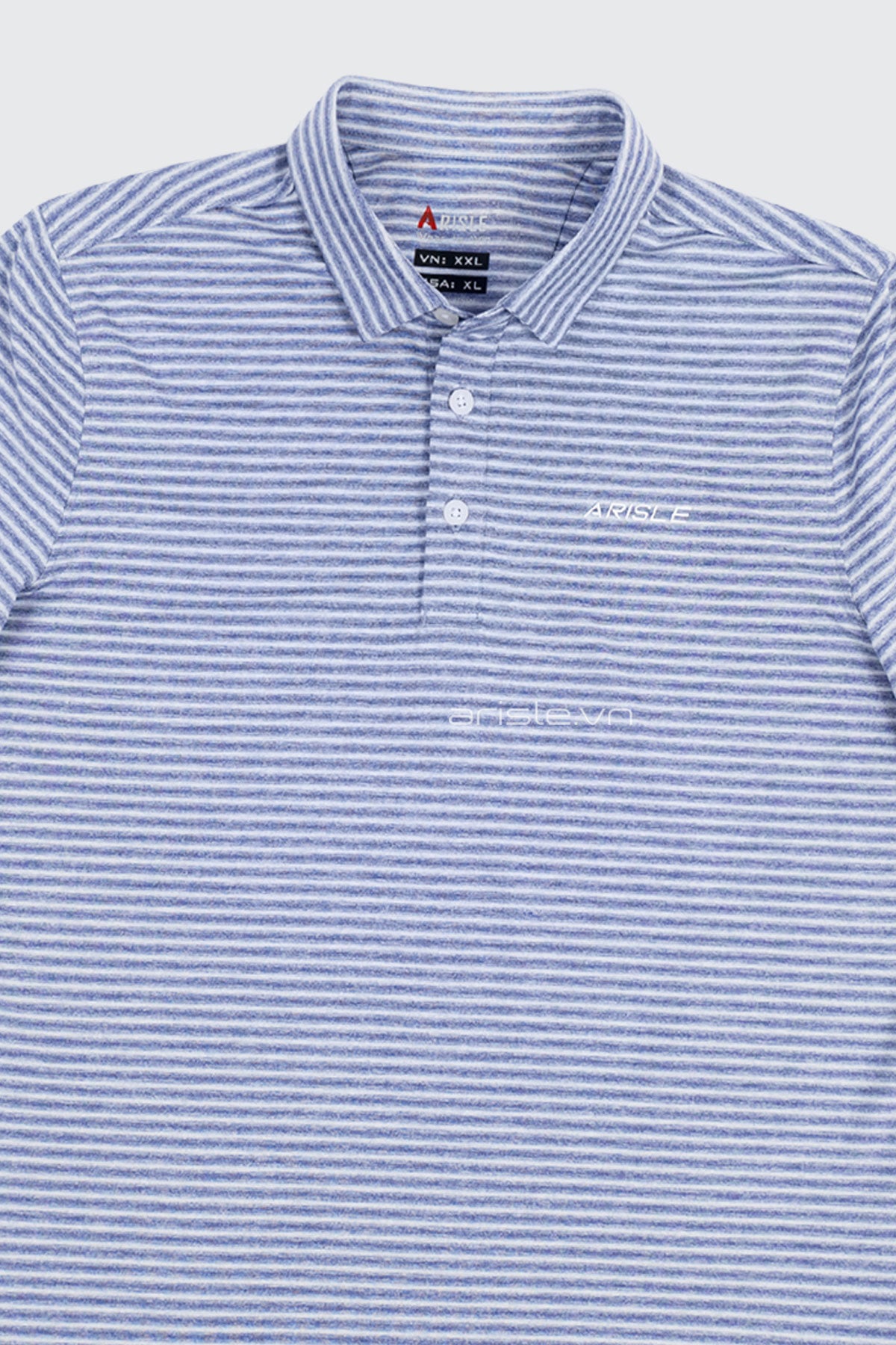 Áo Polo Golf Nam ARISLE Pixel Stripe Irish Blue