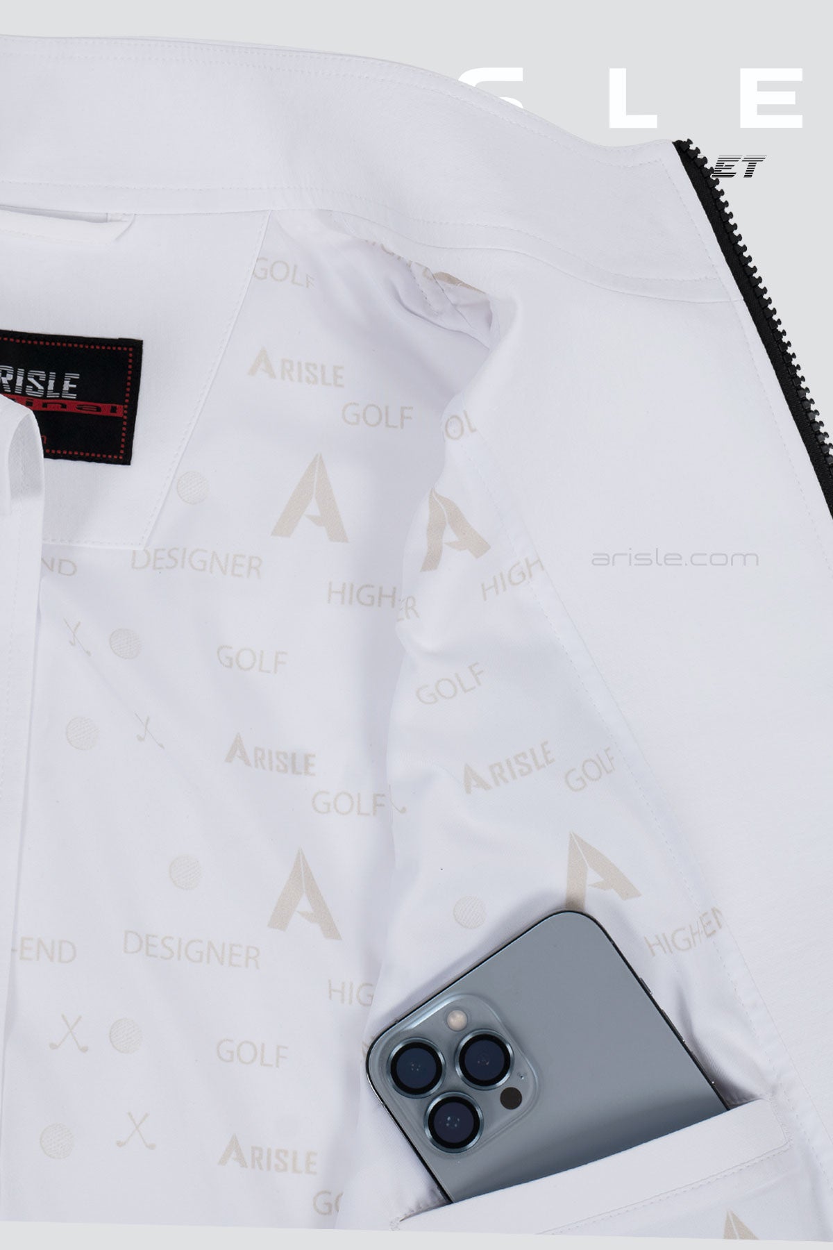 ARISLE Windtretch Classy White Golf Gilet