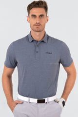 ARISLE A-CLASS Glacier Grey Mini Stripe Golf Polo