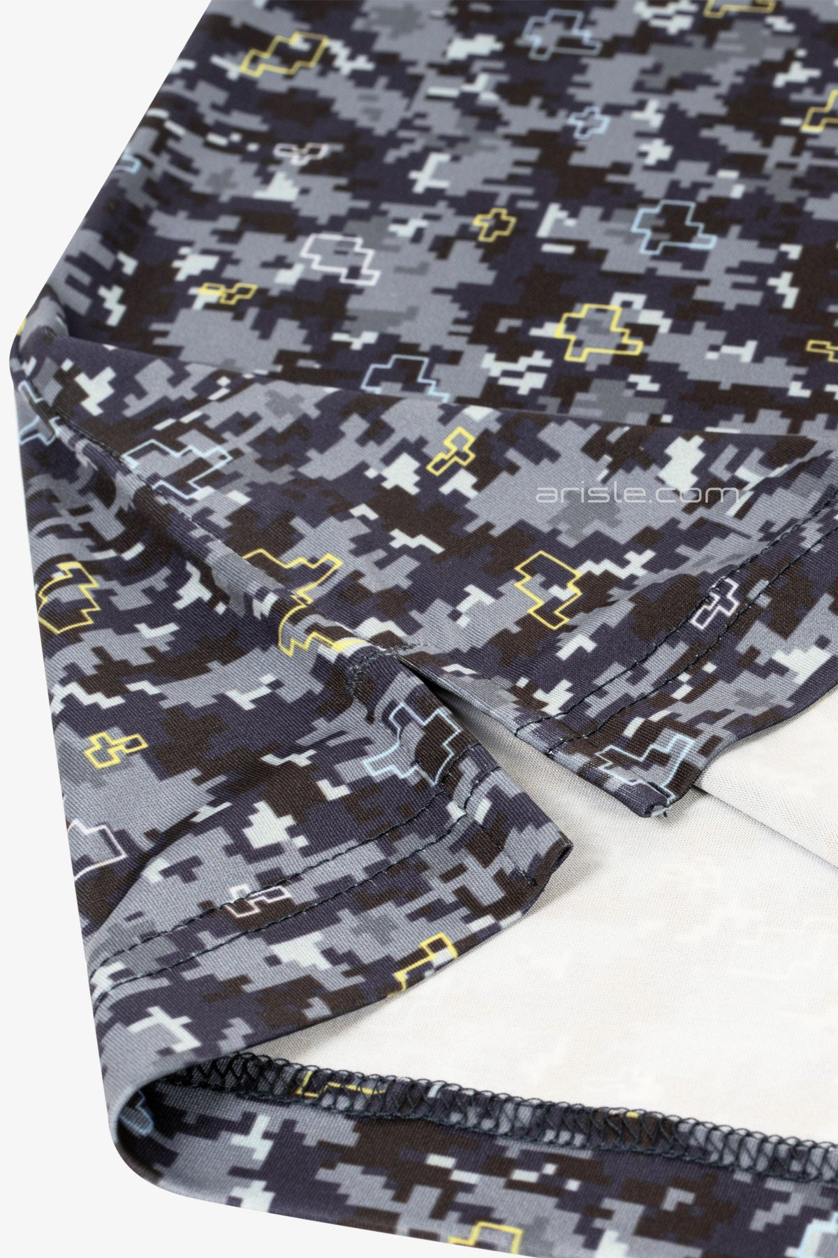 ARISLE Pro-Golfer Grey Camo Print Golf Polo