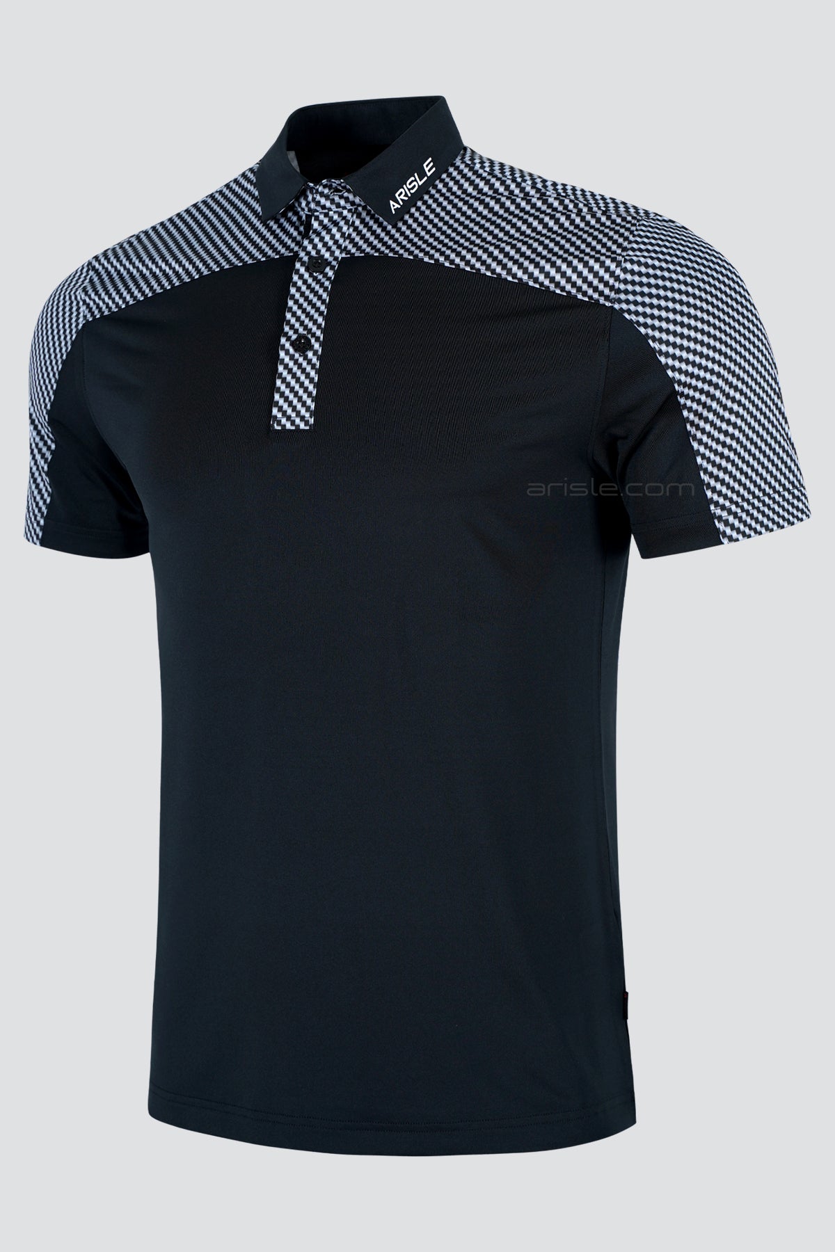 ARISLE Pro-Golfer Black Carbon Golf Polo